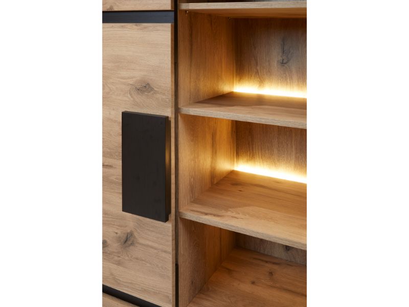 GBO - Glaskast San Marino – 120x174x50 cm – Canyon oak