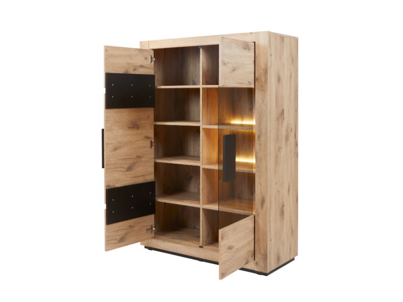 GBO - Glaskast San Marino – 120x174x50 cm – Canyon oak