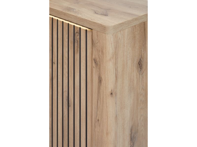 GBO - Dressoir Santos – 220x92x50 cm – Melamine, Canyon oak + nox