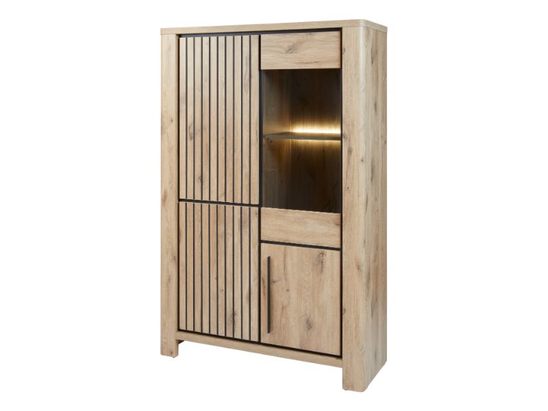 GBO -Vitrine Santos – 120x180x42cm - Melamine, Canyon oak