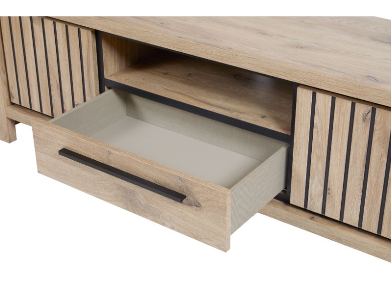 GBO - Meuble TV Santos – 170x54x45 cm – Chêne Canyon