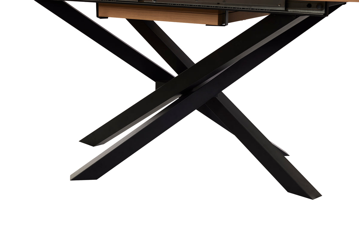 GBO - Table à manger Valerio TF2415 - Ovale extensible - Noyer clair - 200->250x 100x76 cm