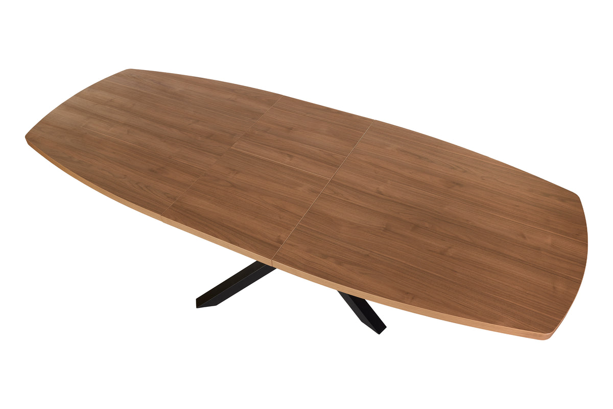 GBO - Table à manger Valerio TF2415 - Ovale extensible - Noyer clair - 200->250x 100x76 cm