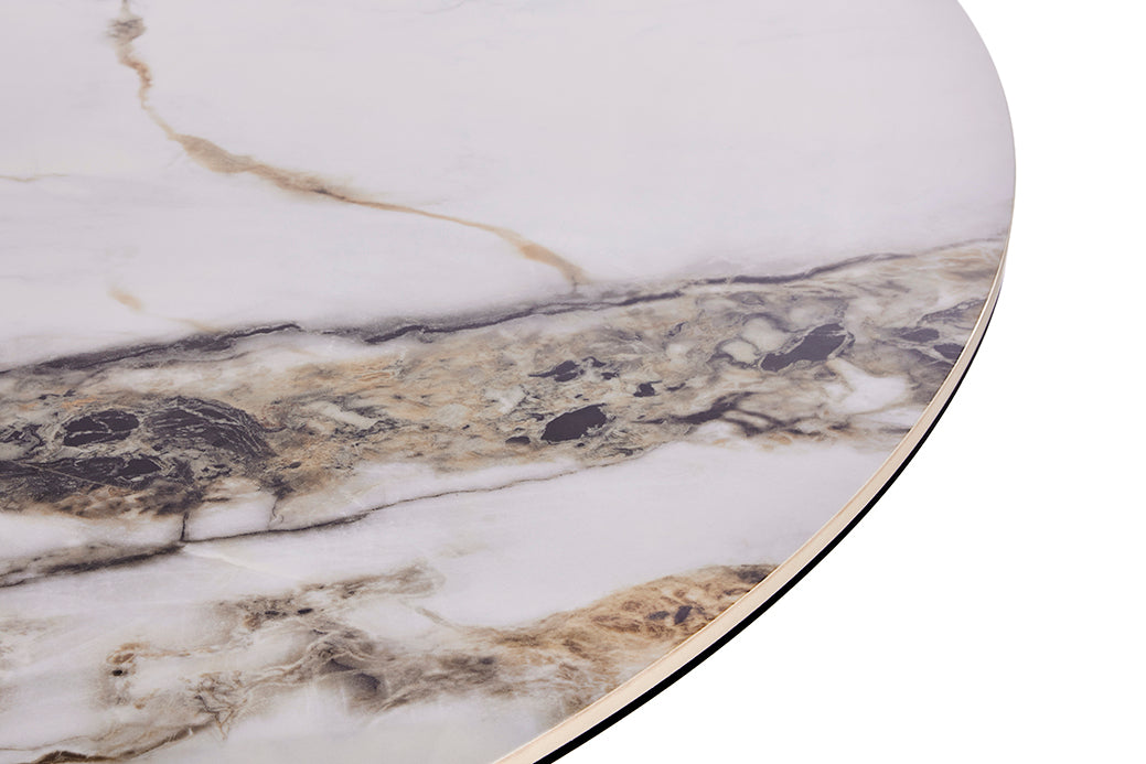GBO - Tafel TF2508 - Rond uitdraaiend - 9 mm keramiek+6 mm glas - 115 (190) x 190 x 75cm