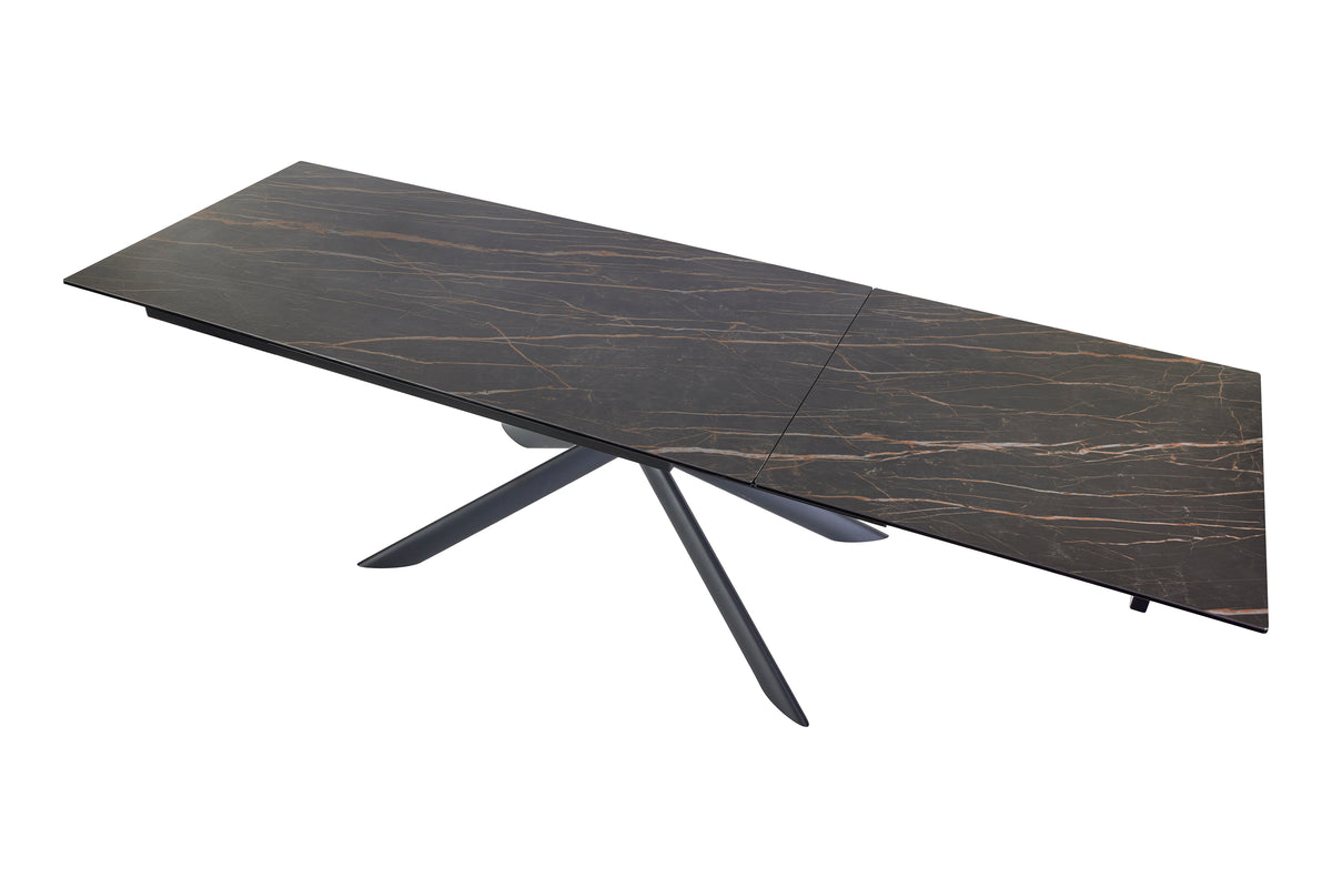 GBO - Eettafel Keramisch Rechthoekig TF2511 - Antraciet - 200 (300) x 100 x 76 cm