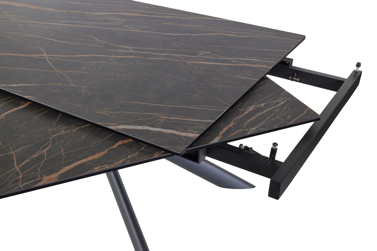 GBO - Eettafel Keramisch Rechthoekig TF2511 - Antraciet - 200 (300) x 100 x 76 cm