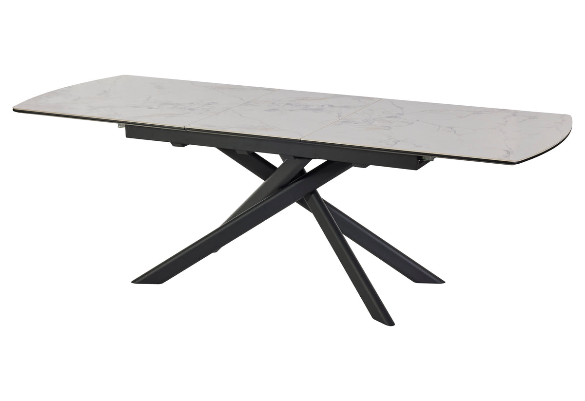 GBO - Eettafel Keramisch Afgerond TF2512 - Mozart Black - 180 (230) x 90 x 76 cm