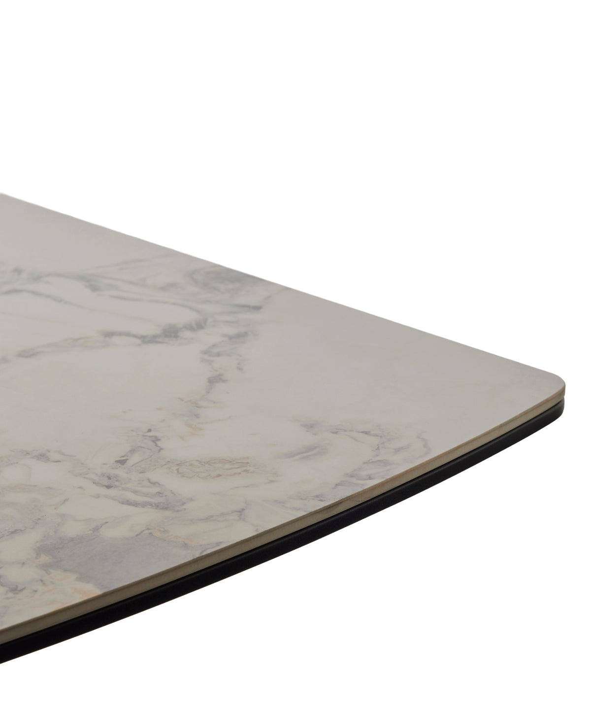 GBO - Eettafel Keramisch Afgerond TF2512 - Mozart Black - 180 (230) x 90 x 76 cm