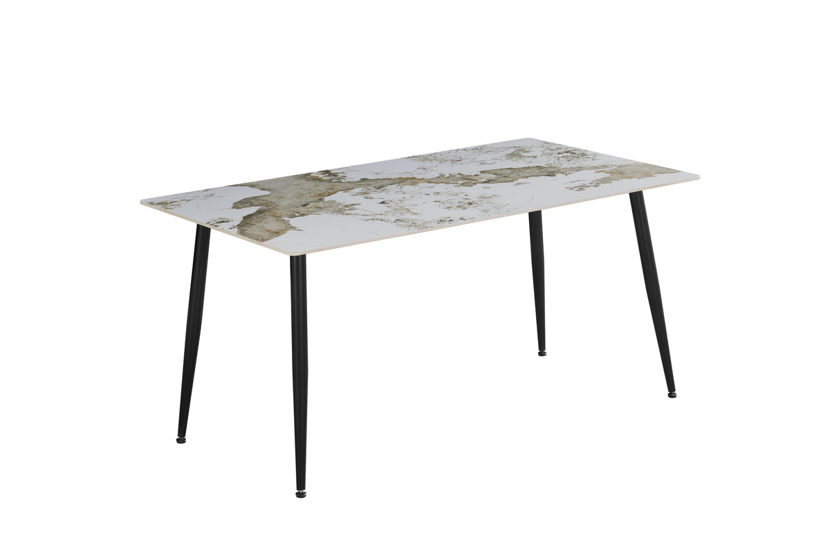 GBO - Eettafel TF2514 - Marmerlook - 160 x 90 x 75 cm