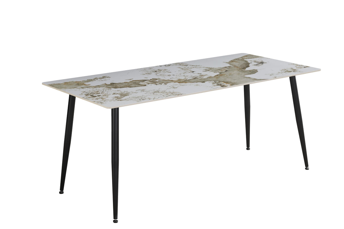 GBO - Eettafel TF2514 - Marmerlook - 180 x 90 x 75 cm