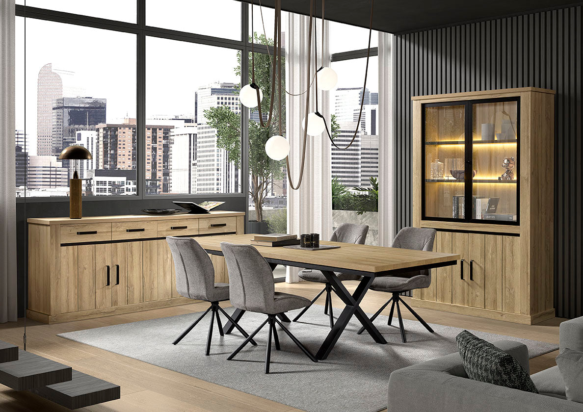 GBO - Eetkamerset Tibo - 3-delige set - French oak