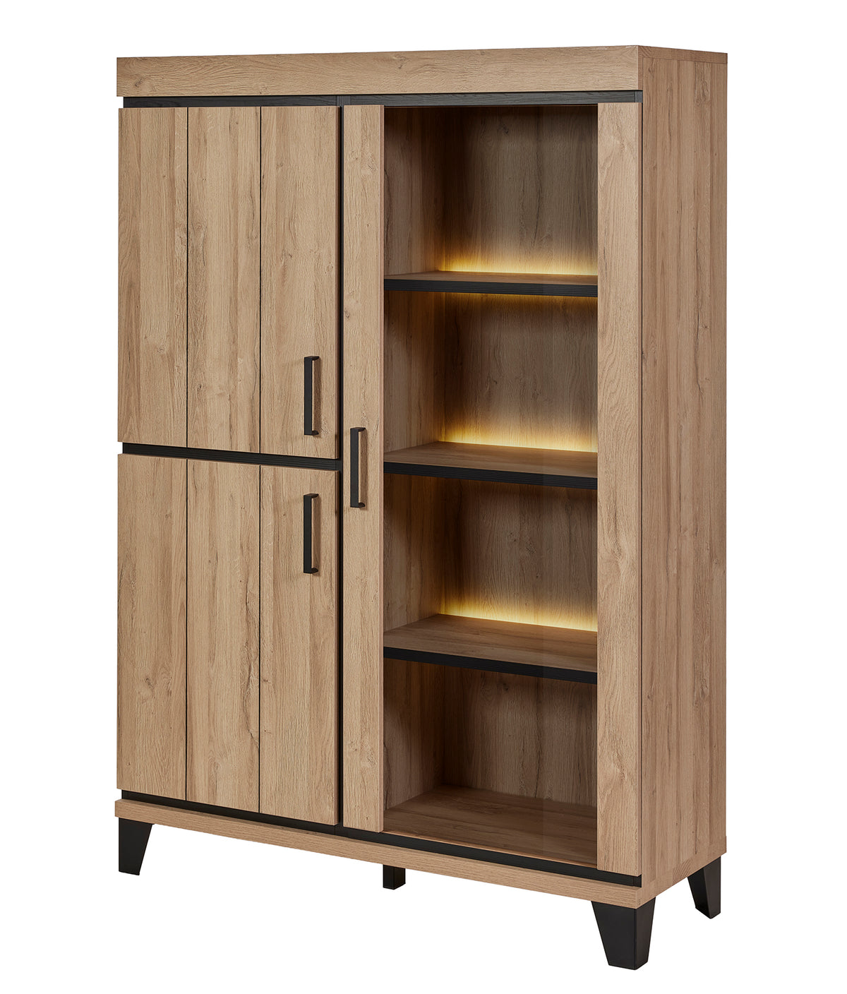 GBO - Glaskast Titus – 130x188x48 cm – French Oak