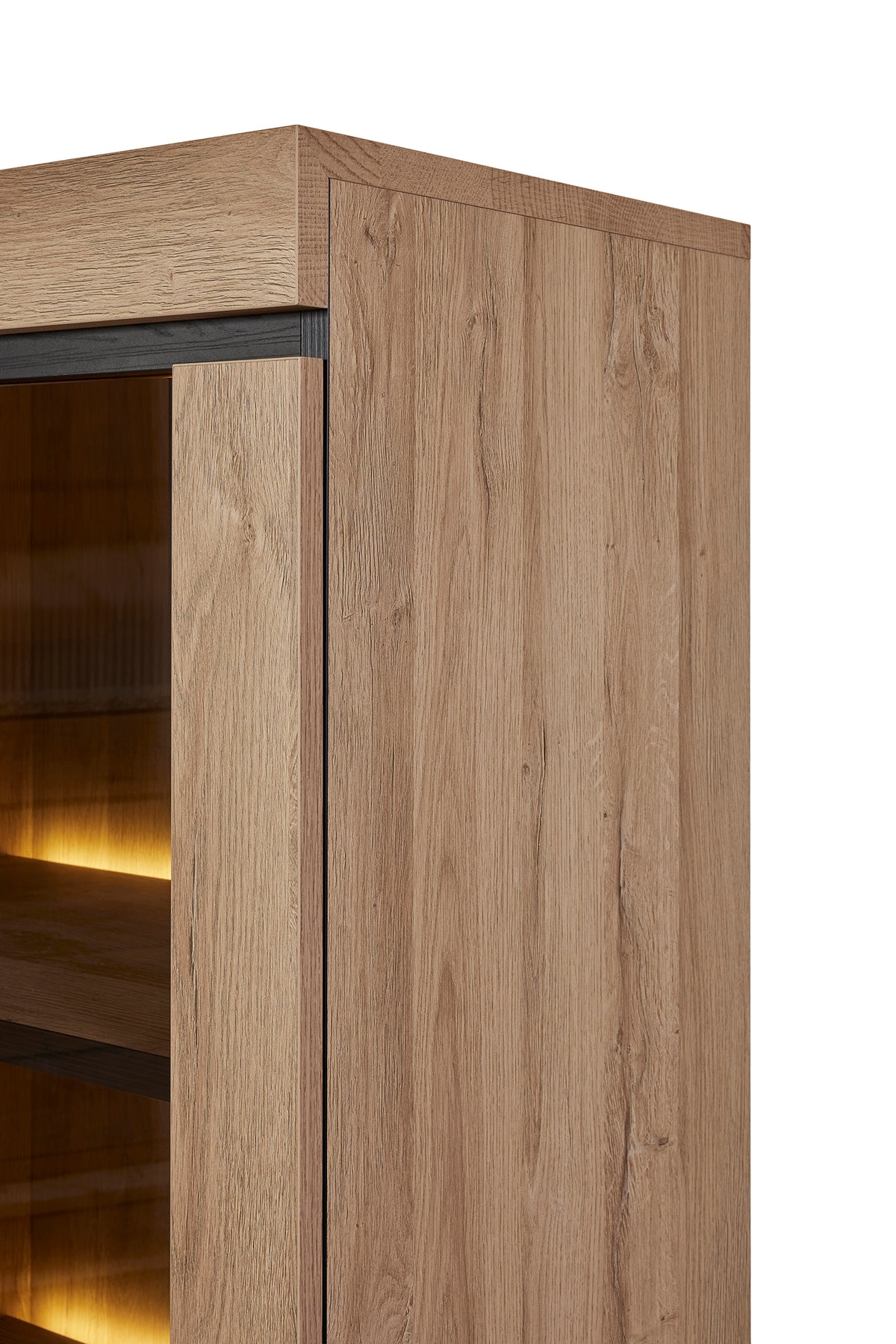 GBO - Glaskast Titus – 130x188x48 cm – French Oak