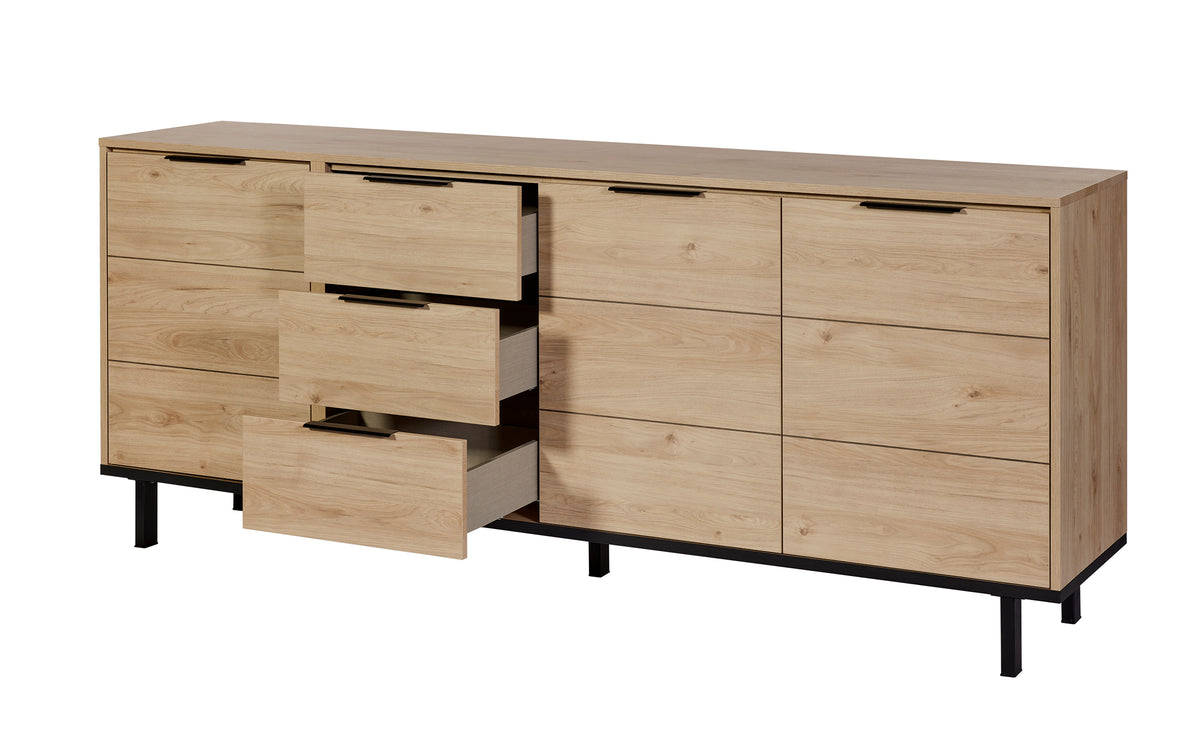 GBO - Dressoir Toby – 225x90x46 cm – Castella oak