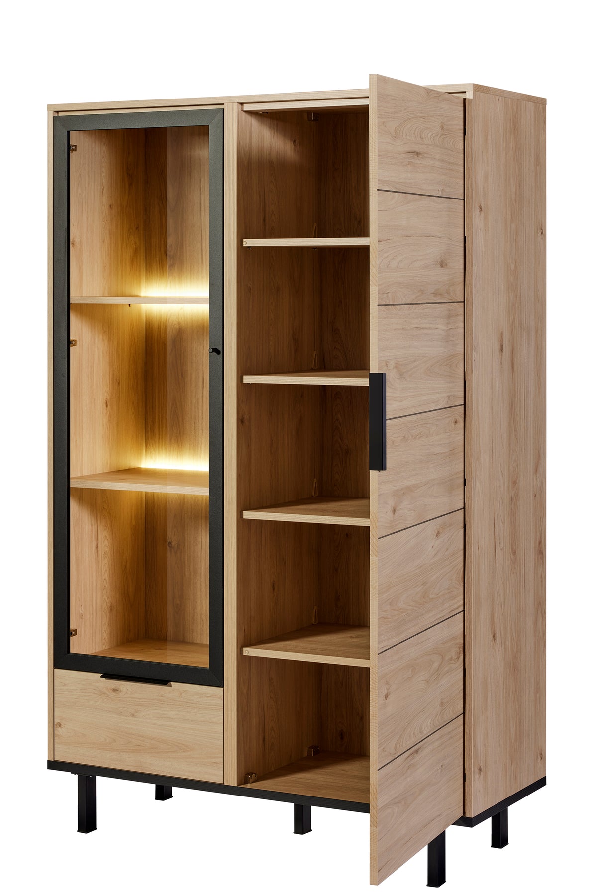 GBO - Vitrine Toby – 120x188x46 cm – Castella oak