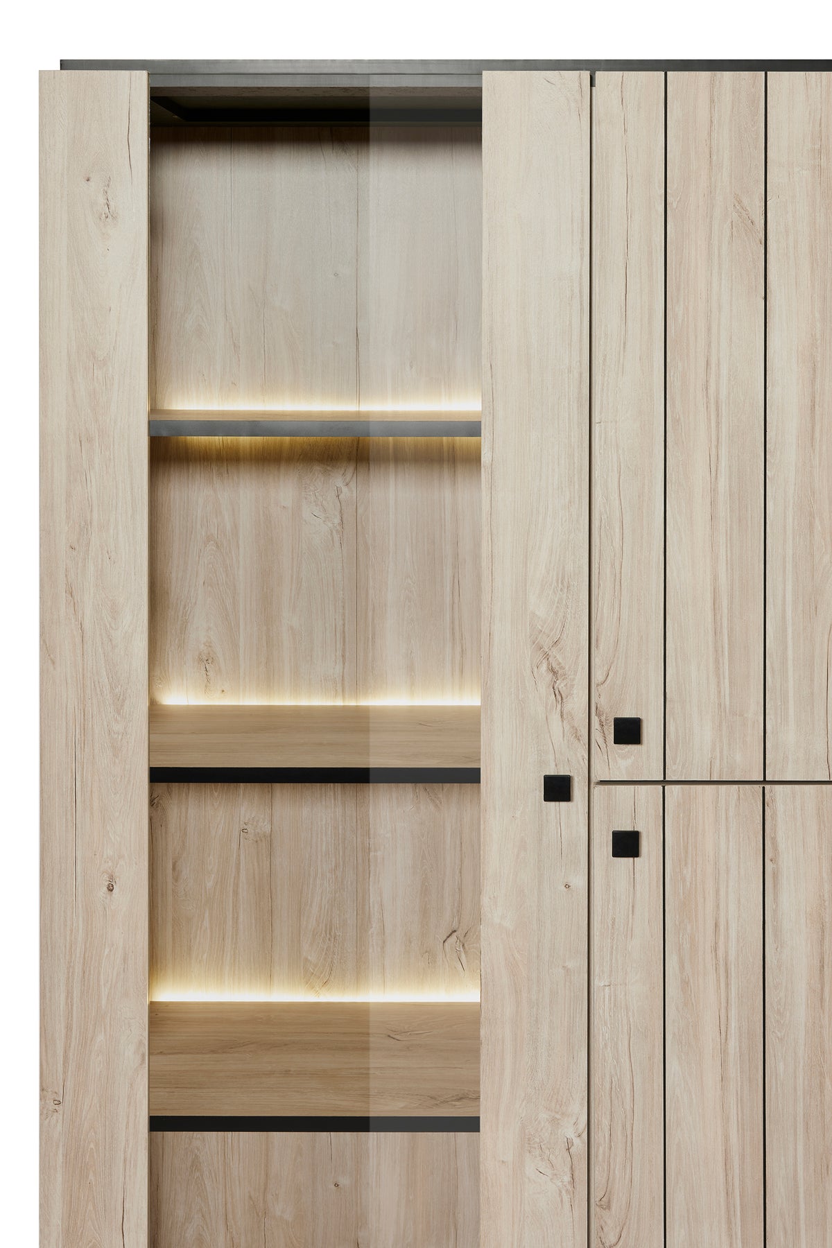 GBO - Vitrine Tommy - Beach oak - 124x180x48cm