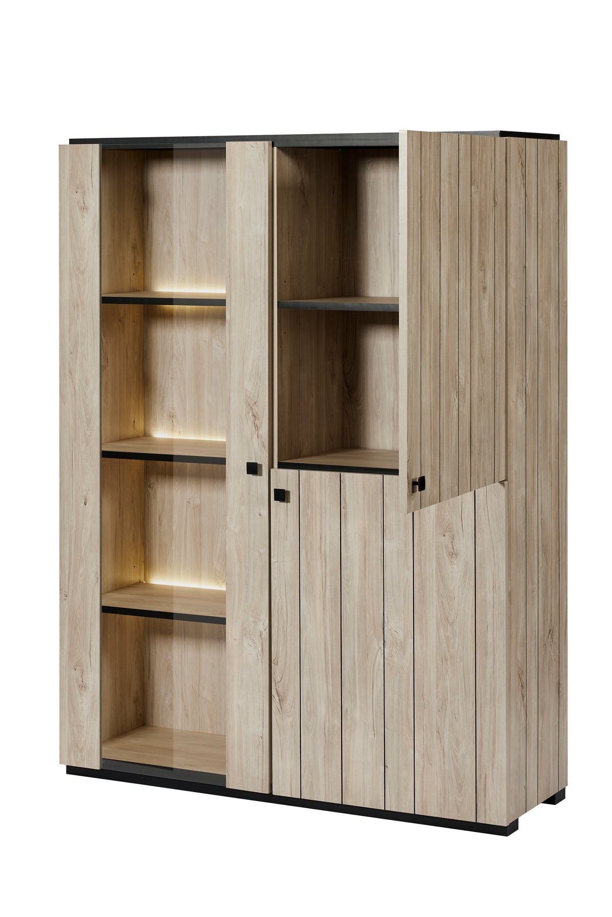 GBO - Vitrine Tommy - Beach oak - 124x180x48cm