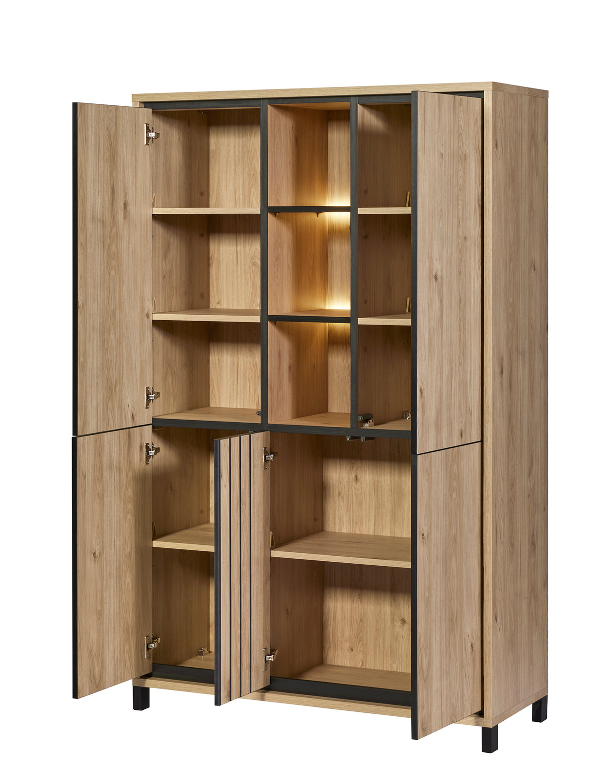 GBO - Barkast Travis – 117x185x45 cm – Castella/Nox – met verlichting