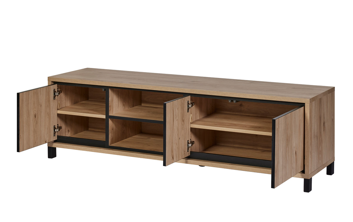GBO - Meuble TV Travis – 170x50x45 cm – Castella/Nox