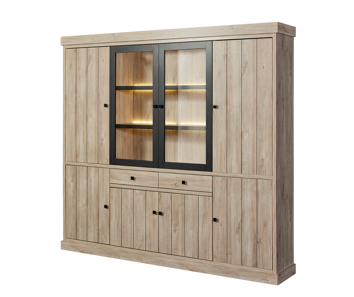 GBO - Bibliotheek Troy – 230x213x42 cm - Beach Oak