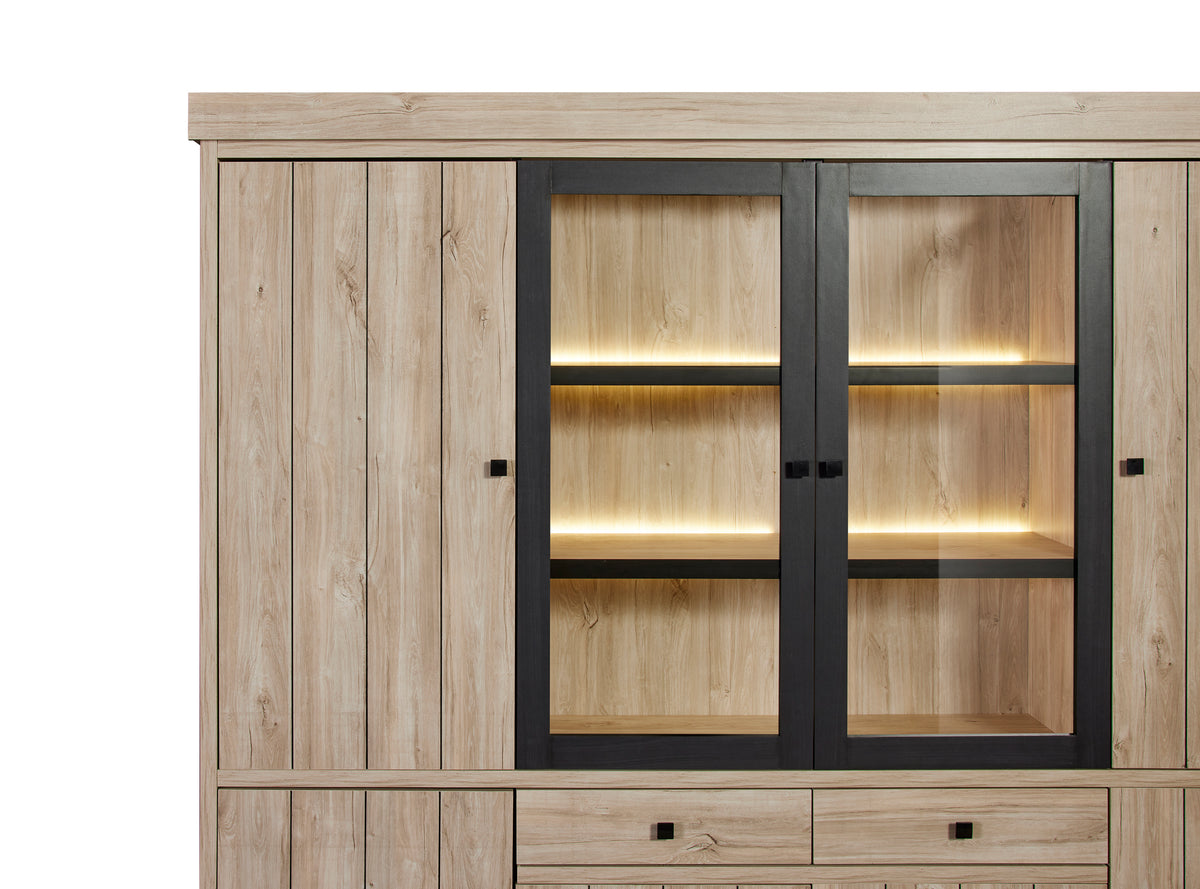 GBO - Bibliotheek Troy – 230x213x42 cm - Beach Oak