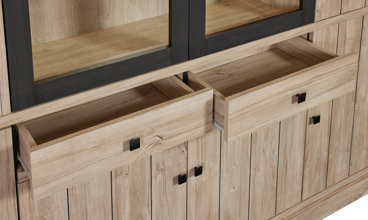 GBO - Bibliotheek Troy – 230x213x42 cm - Beach Oak