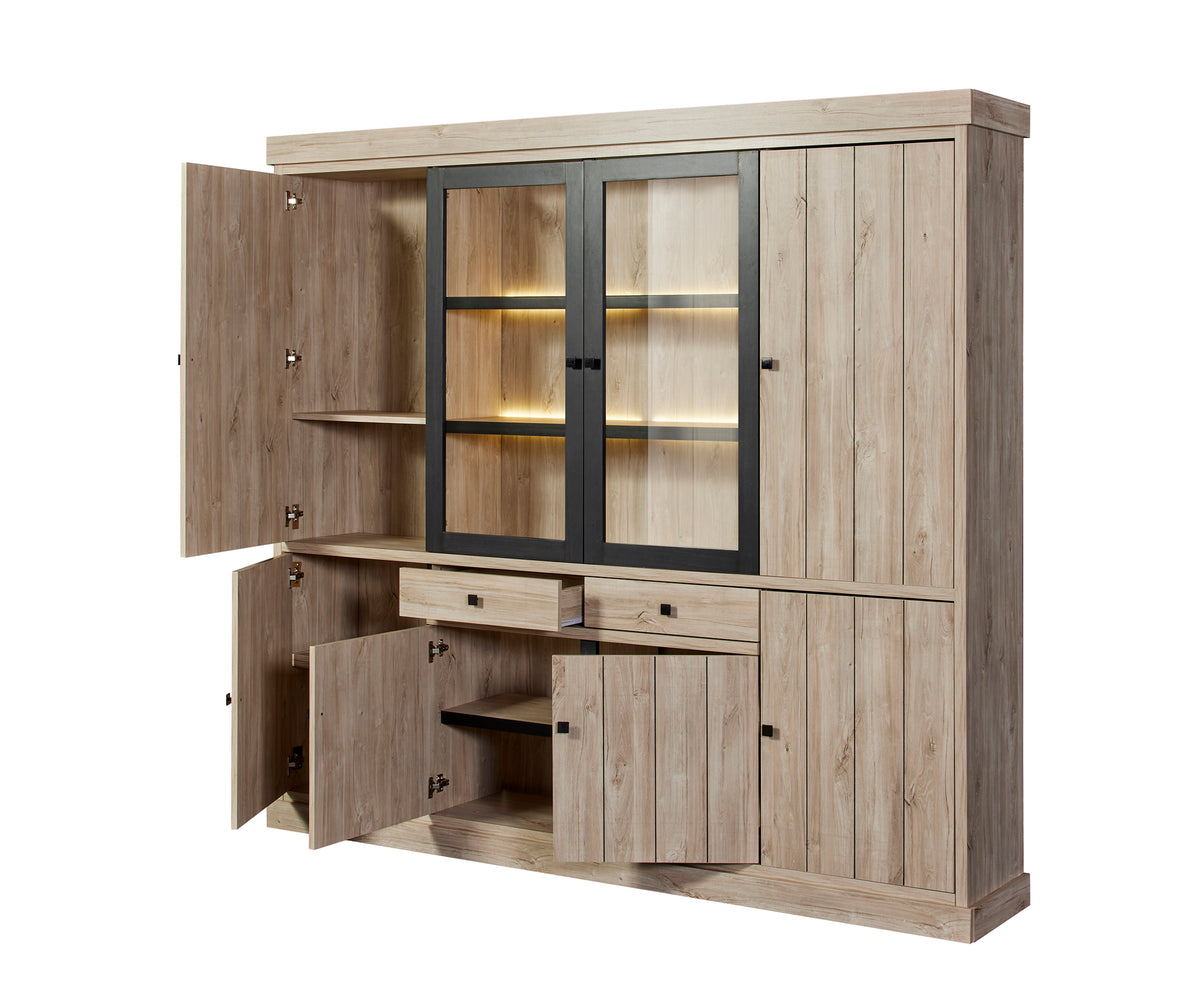 GBO - Bibliotheek Troy – 230x213x42 cm - Beach Oak