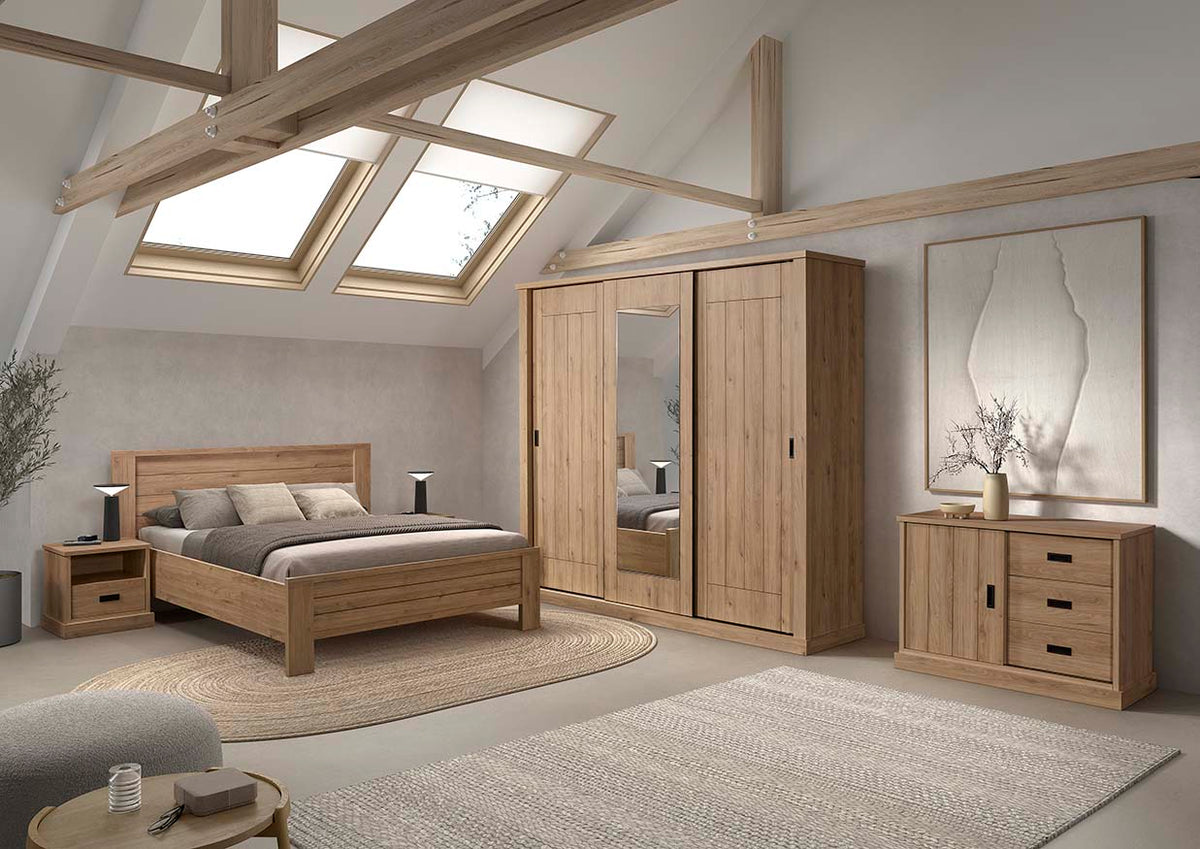 GBO - Kleerkast schuifdeuren Ummi - Castle Oak - 244x219x60 cm