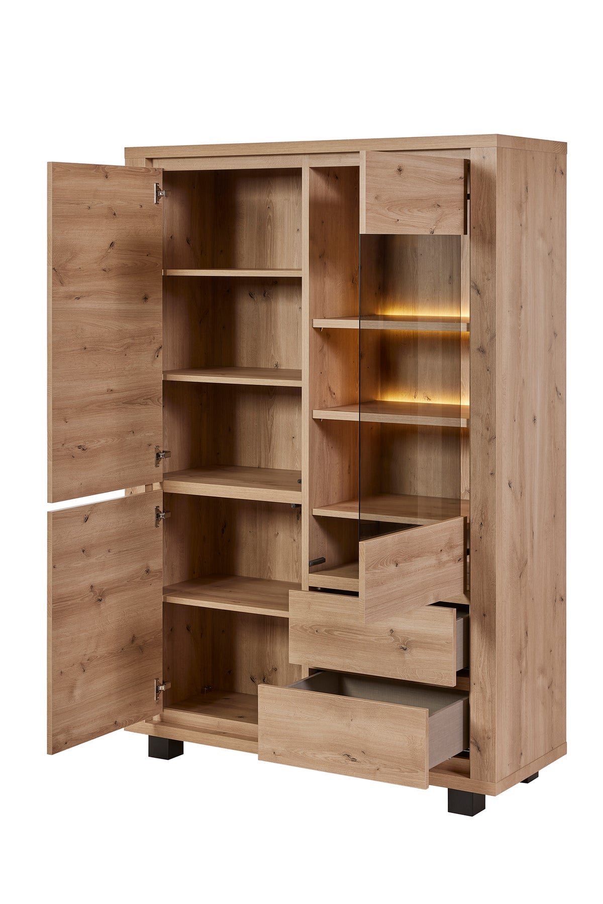GBO - Vitrine Uri - Hudson oak - 128x90x48cm
