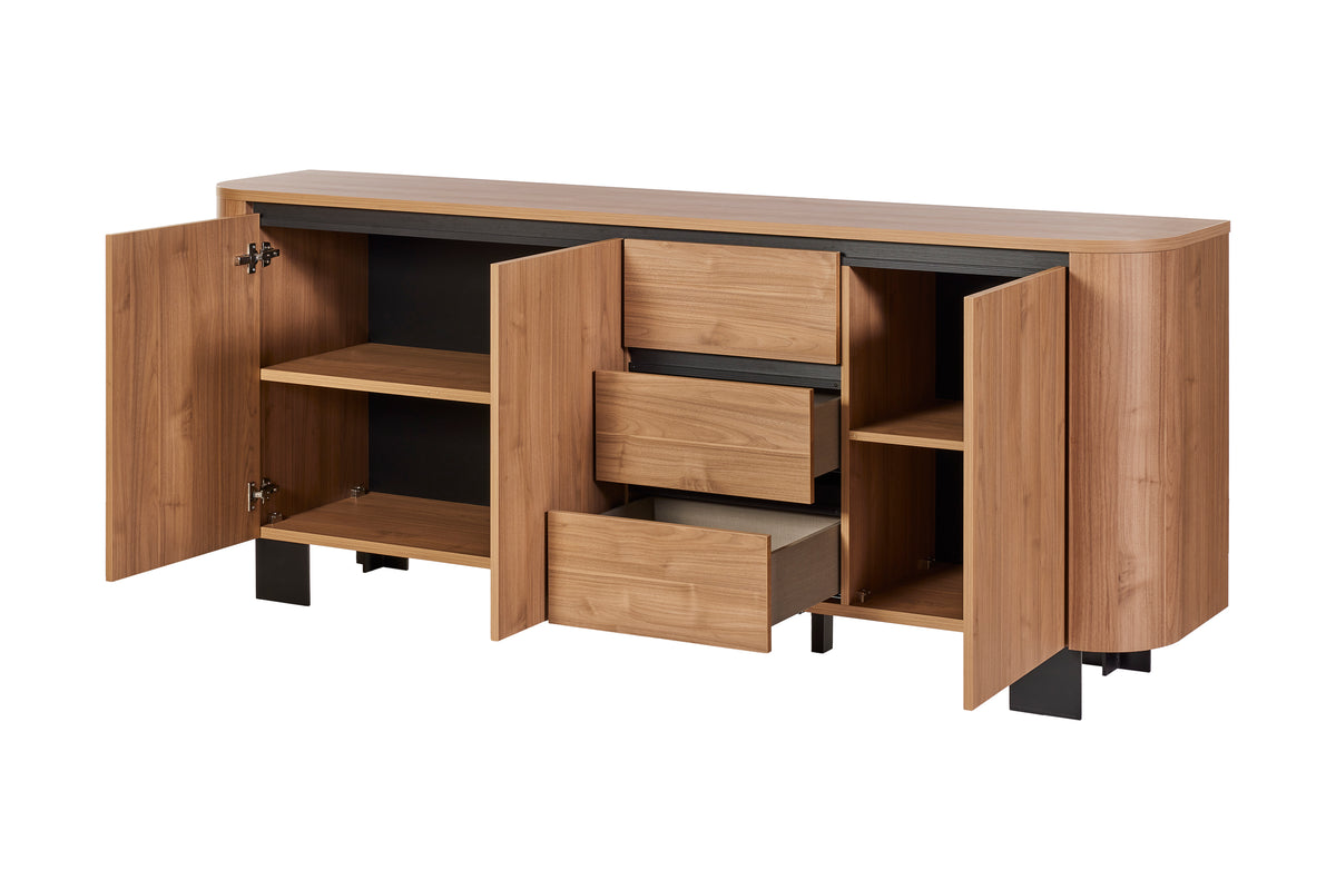 GBO - Dressoir Valerio 3D3L- Licht Notelaar - 237x80x48 cm