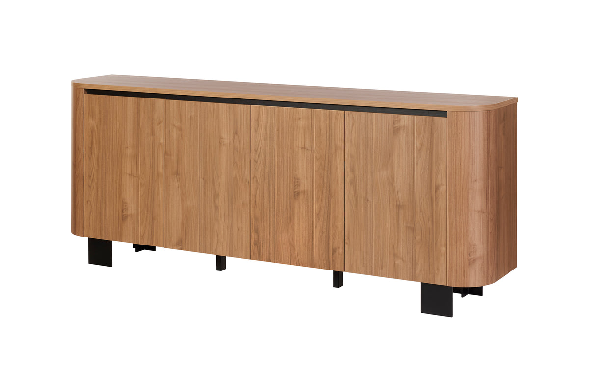 GBO - Dressoir Valerio- Licht Notelaar - 4 deuren - 237x80x48 cm