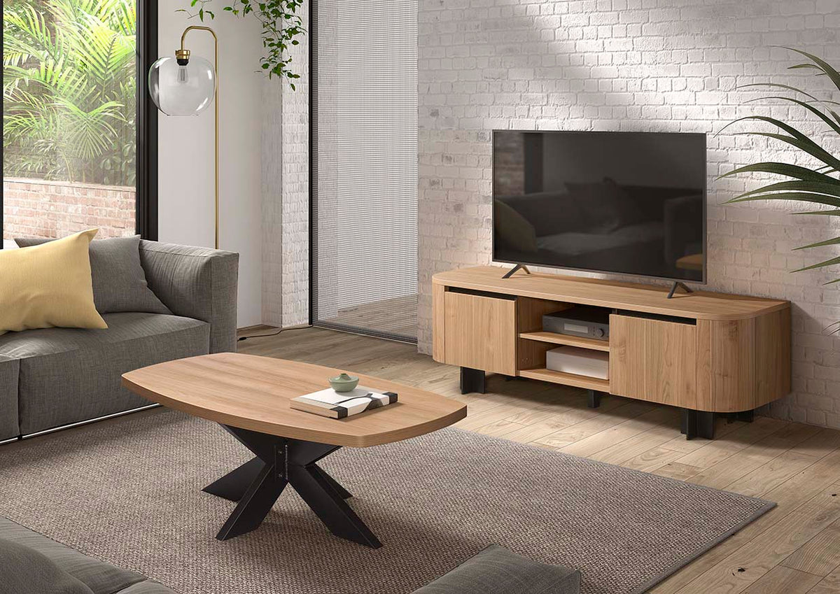 GBO - TV kast Valerio -  Licht Notelaar - 170x55x48 cm