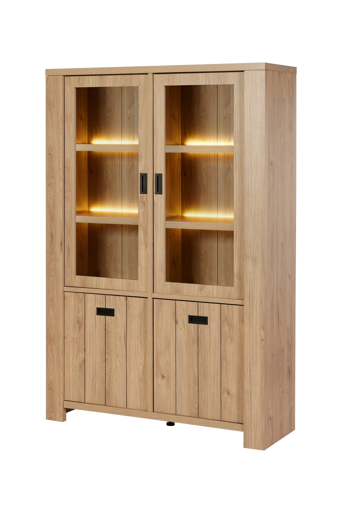 GBO -  Glaskast Vernon -  Castle oak - 130x195x45 cm