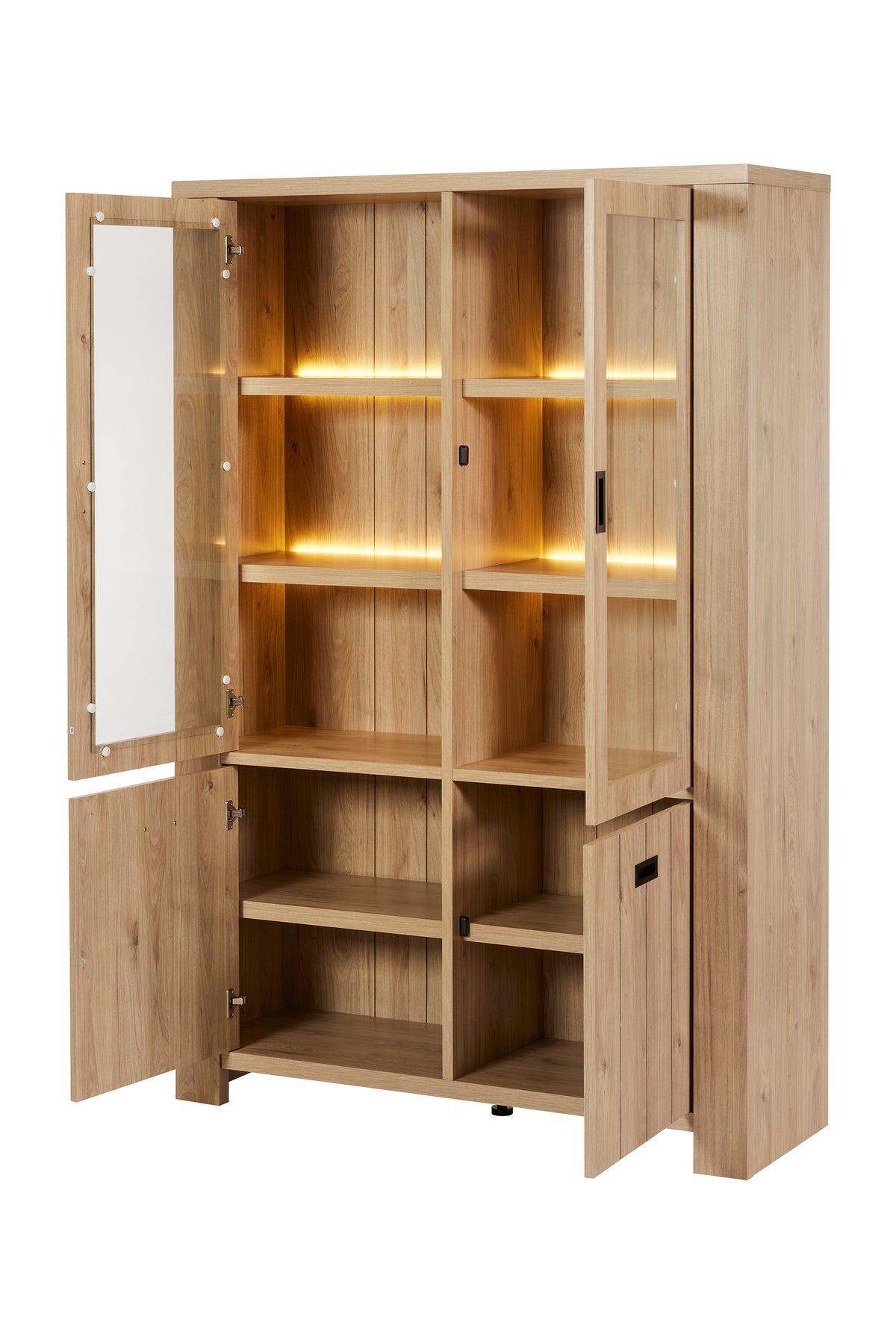 GBO -  Glaskast Vernon -  Castle oak - 130x195x45 cm