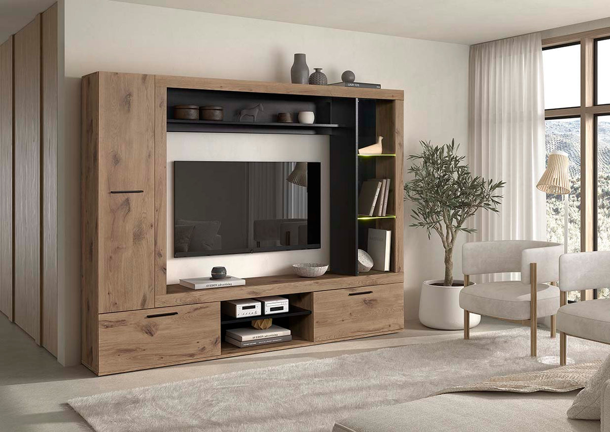 GBO - TV-wand Vigor - Canyon Oak - 216x175x35 cm