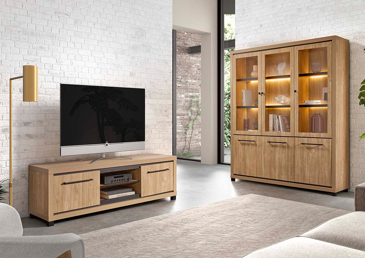 GBO - TV meubel Vittorio – 165x55x45 cm - Houston Oak