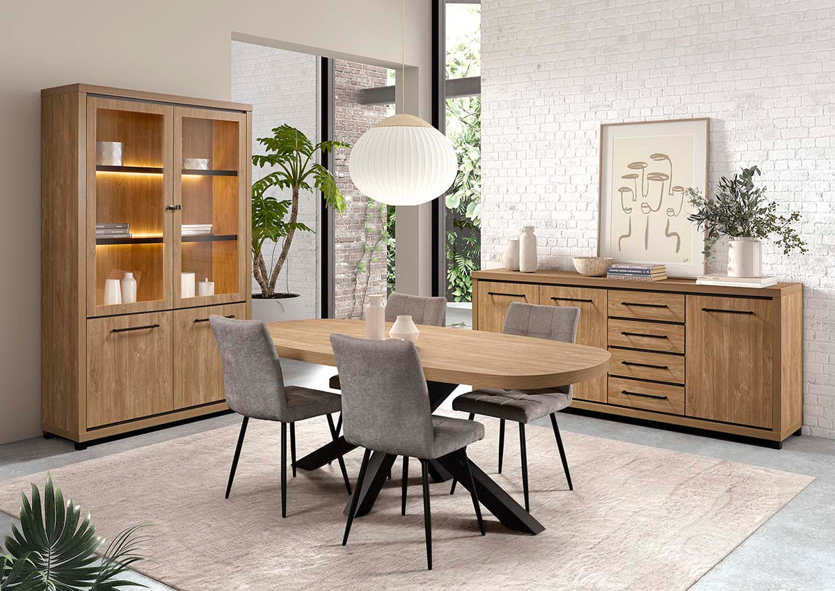 GBO - Eettafel Vittorio– ovaal 200x100 cm - Sterpoot - Houston Oak