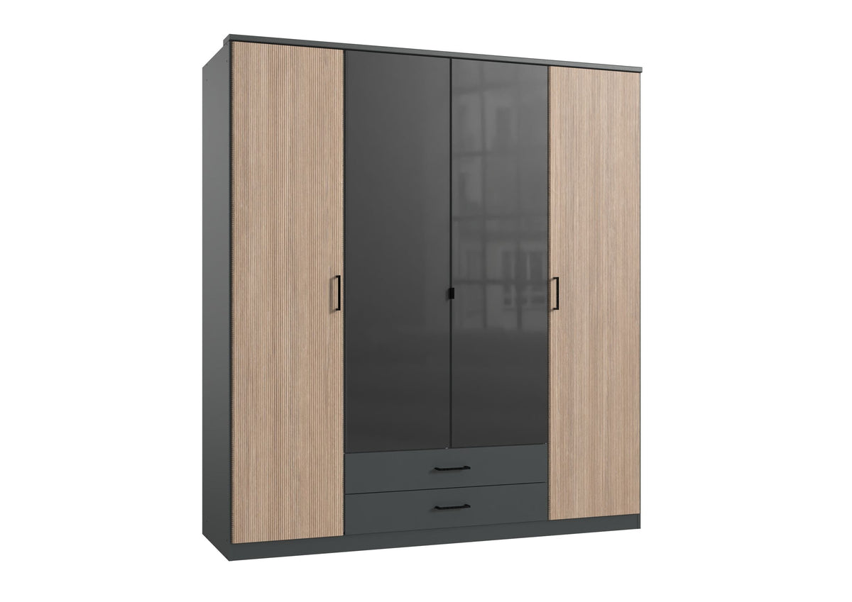 Wimex - Kleerkast Fulda - T05453 - Grafiet - 180x199x58cm