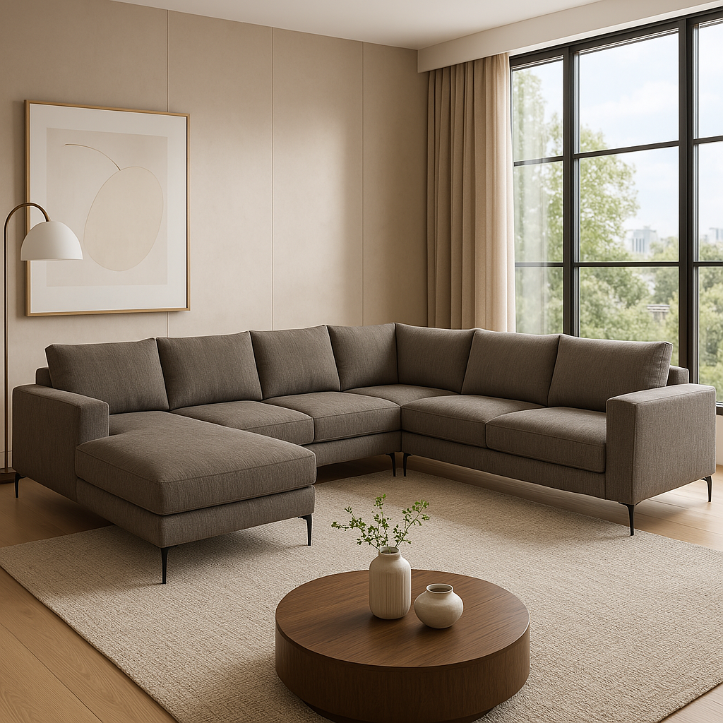 2BM - Hoeksalon Gabriela - Links - Stof - Grijs - 165x345x270cm