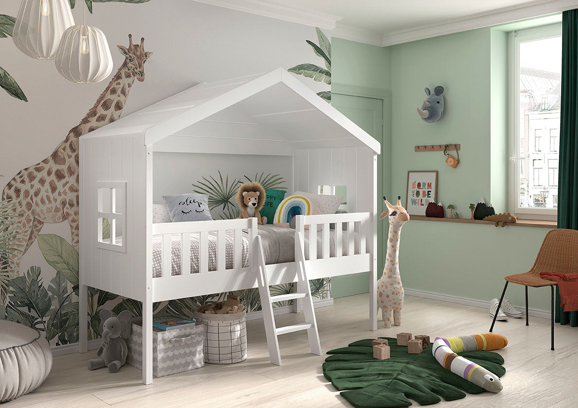 Ladder voor huisbed wit *