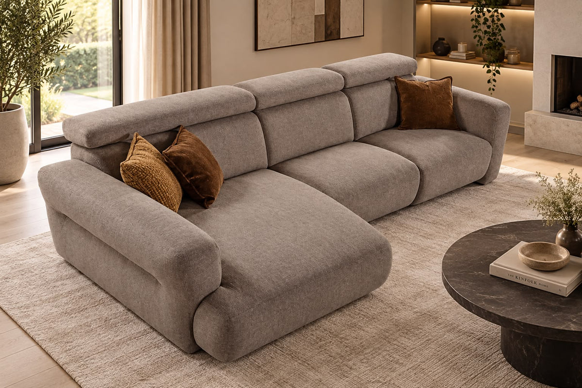 Hima - Canapé d'angle Cundi - Relaxation électrique - 160x330cm