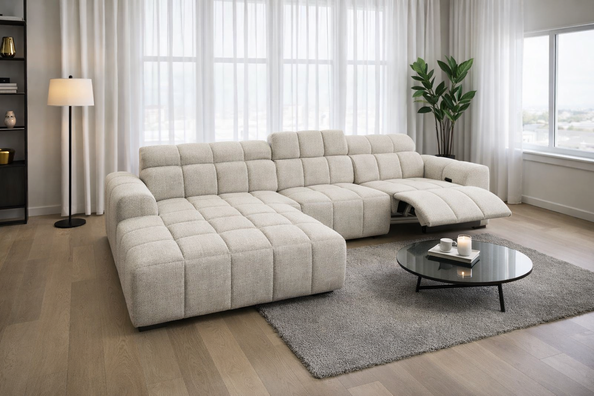 2BM – Hoeksalon Megan - Links - Elektrische relax - Verstelbare hoofdsteunen - 199x292cm