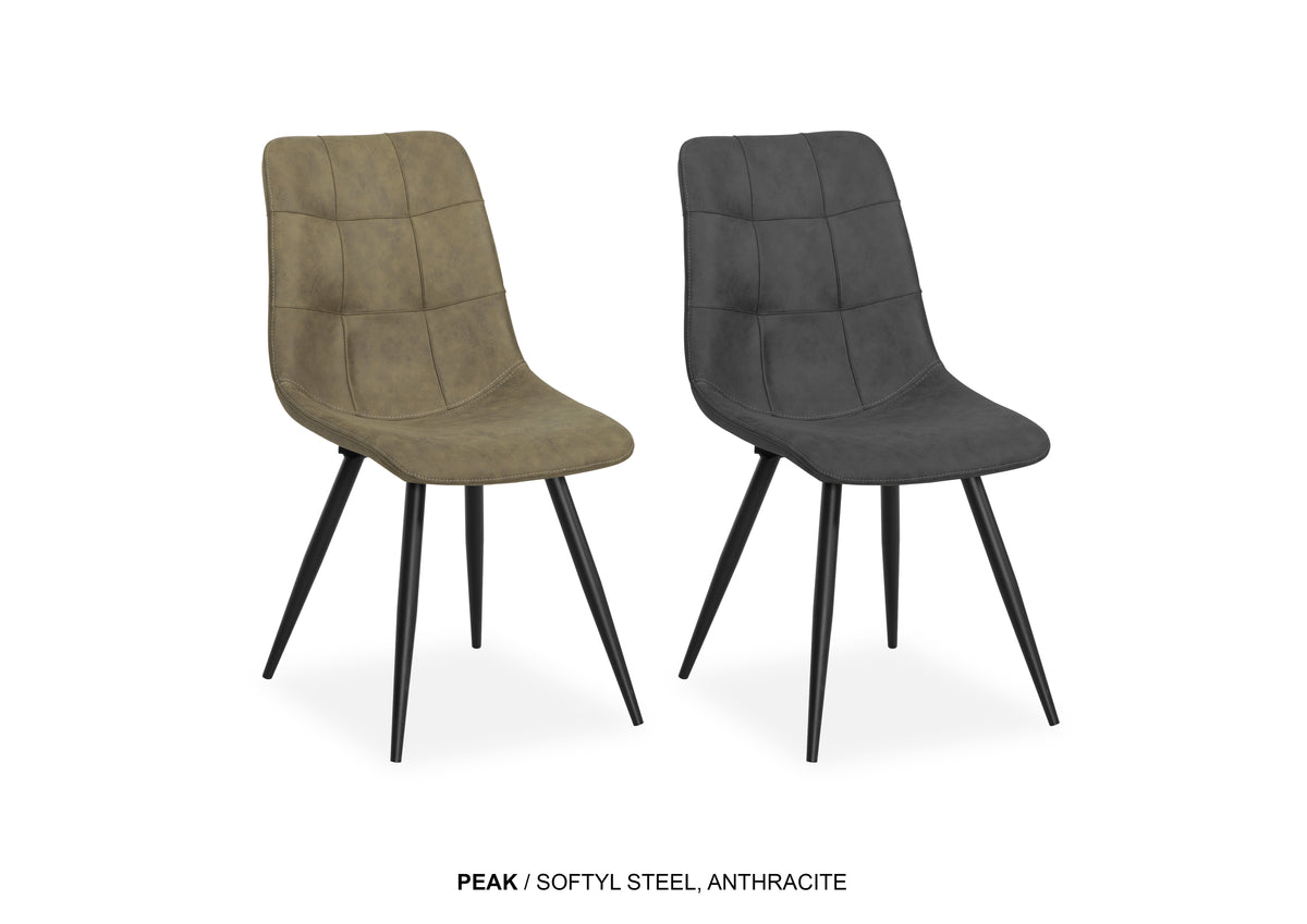 Maxfurn - Chaise de salle à manger Peak - Tissu - Anthracite - 88x48x65 cm