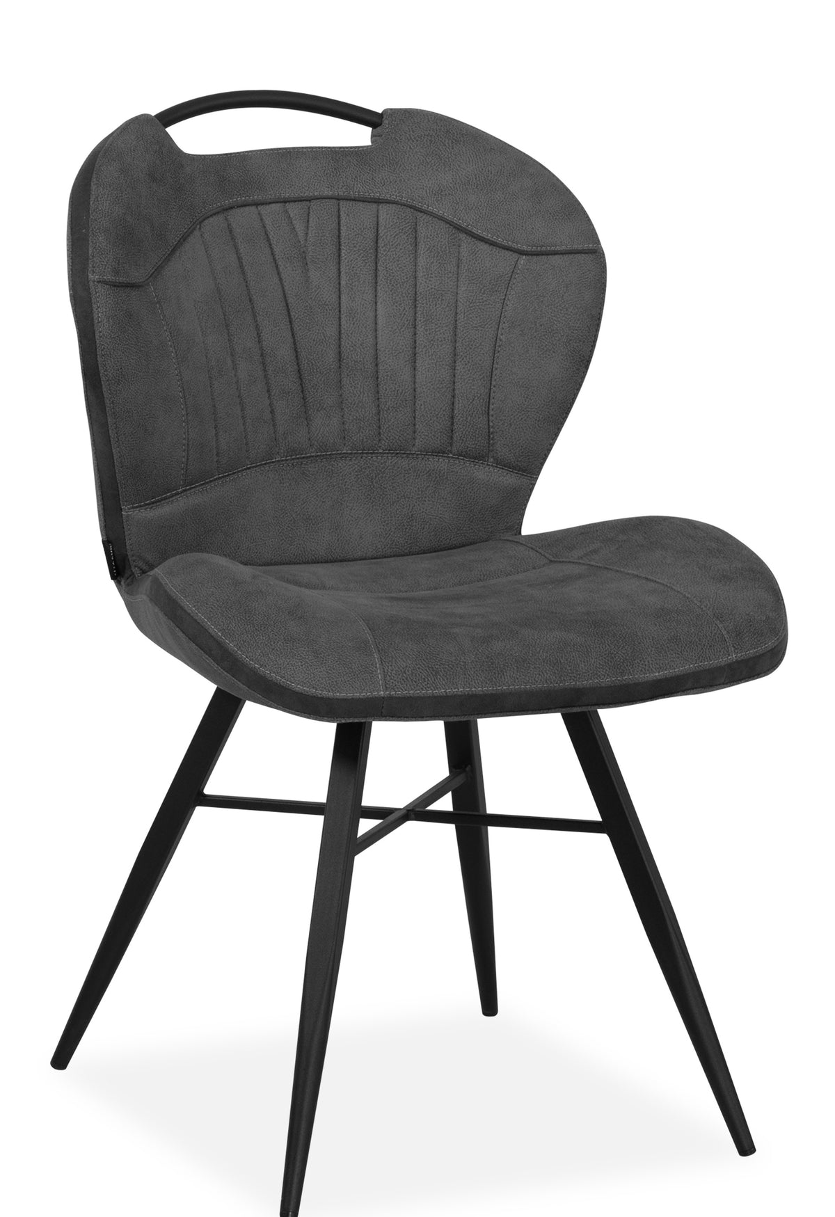 Maxfurn - Chaise de salle à manger Splash - Tissu - Luxor Anthracite - 87x54x62cm