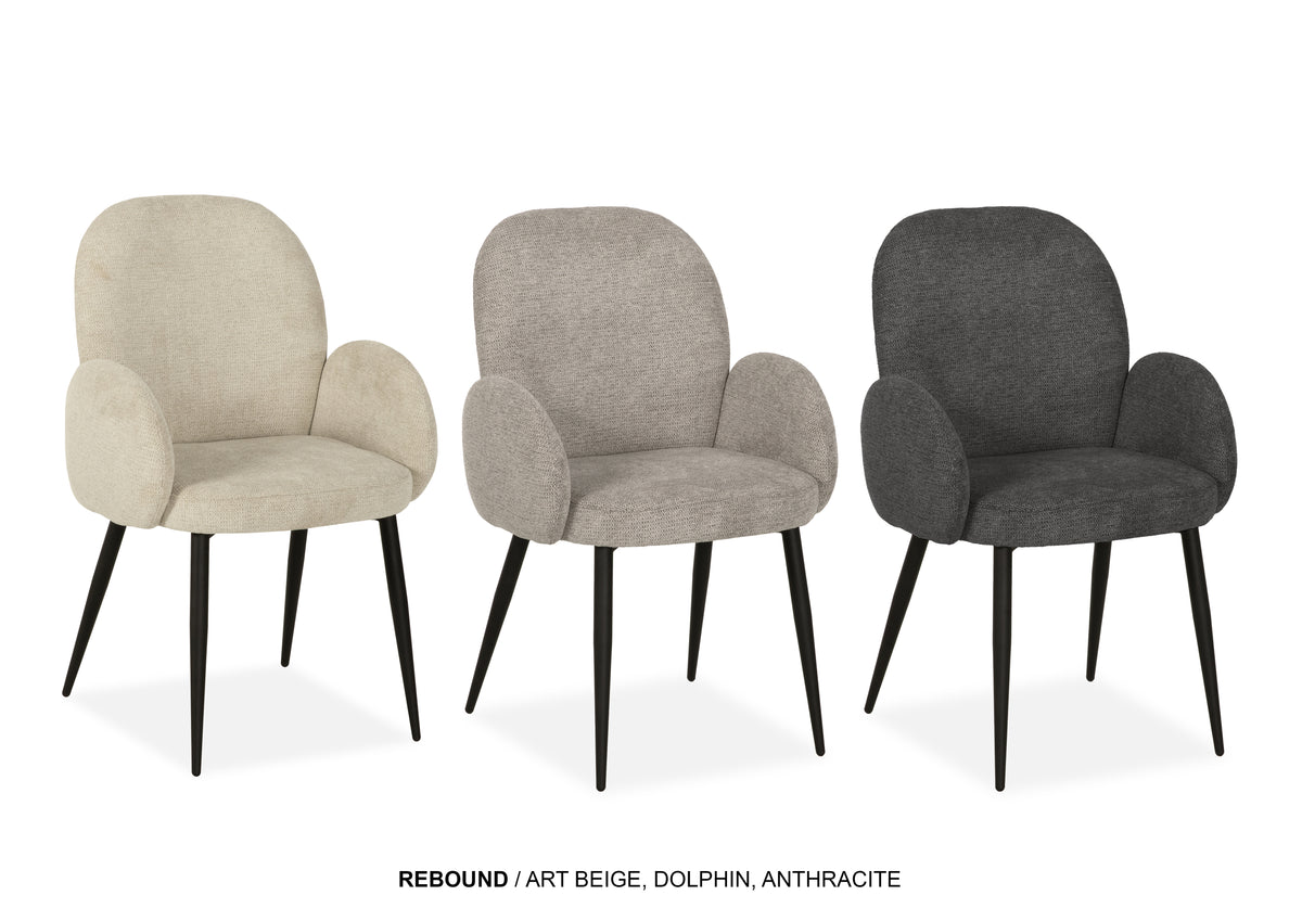 Maxfurn - Chaise de salle à manger Rebound - Tissu - Art Beige - 91 x 62 x 63 cm