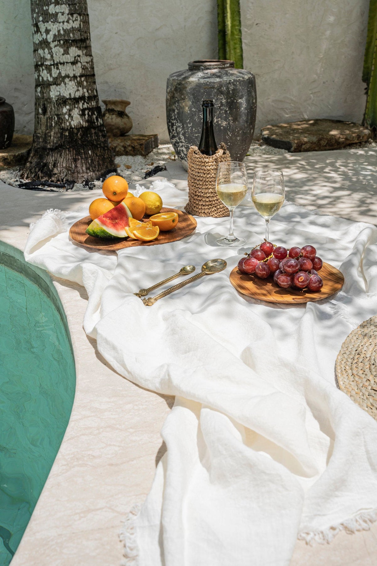 BB - Nappe en lin - Blanc - 150x200