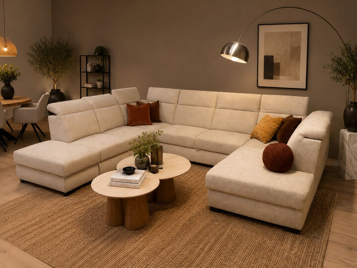 2BM - Hoeksalon Irys - Rechts - Bedfunctie - Poef - Opbergruimte - 260x350x220сm