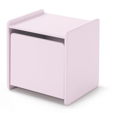 Deze KIDDY combinatie in roze bestaat uit een bed (90x200), nachtkastje en speelkoffer.
