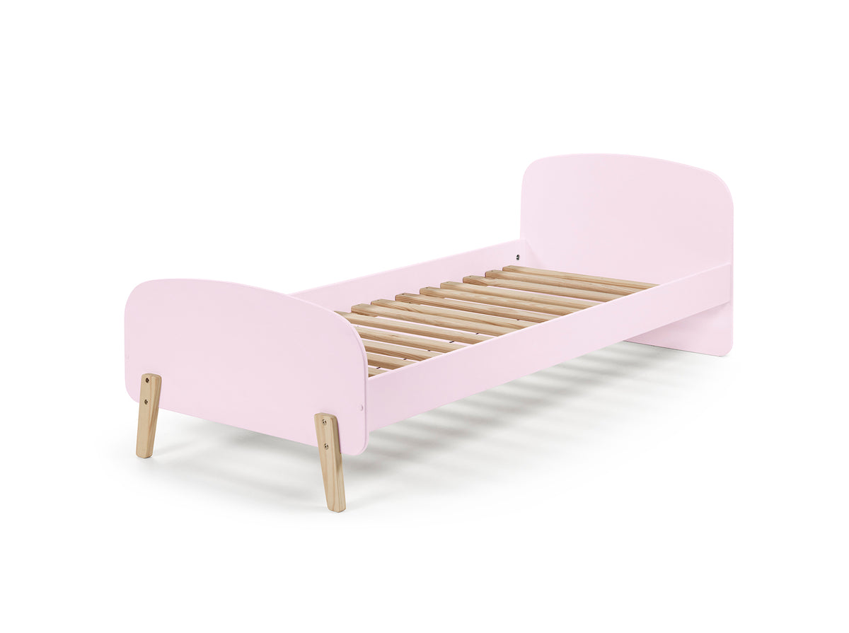 Deze KIDDY-combinatie in roze bestaat uit een bed (90x200) en bijbehorende uitvalbeveiliging.