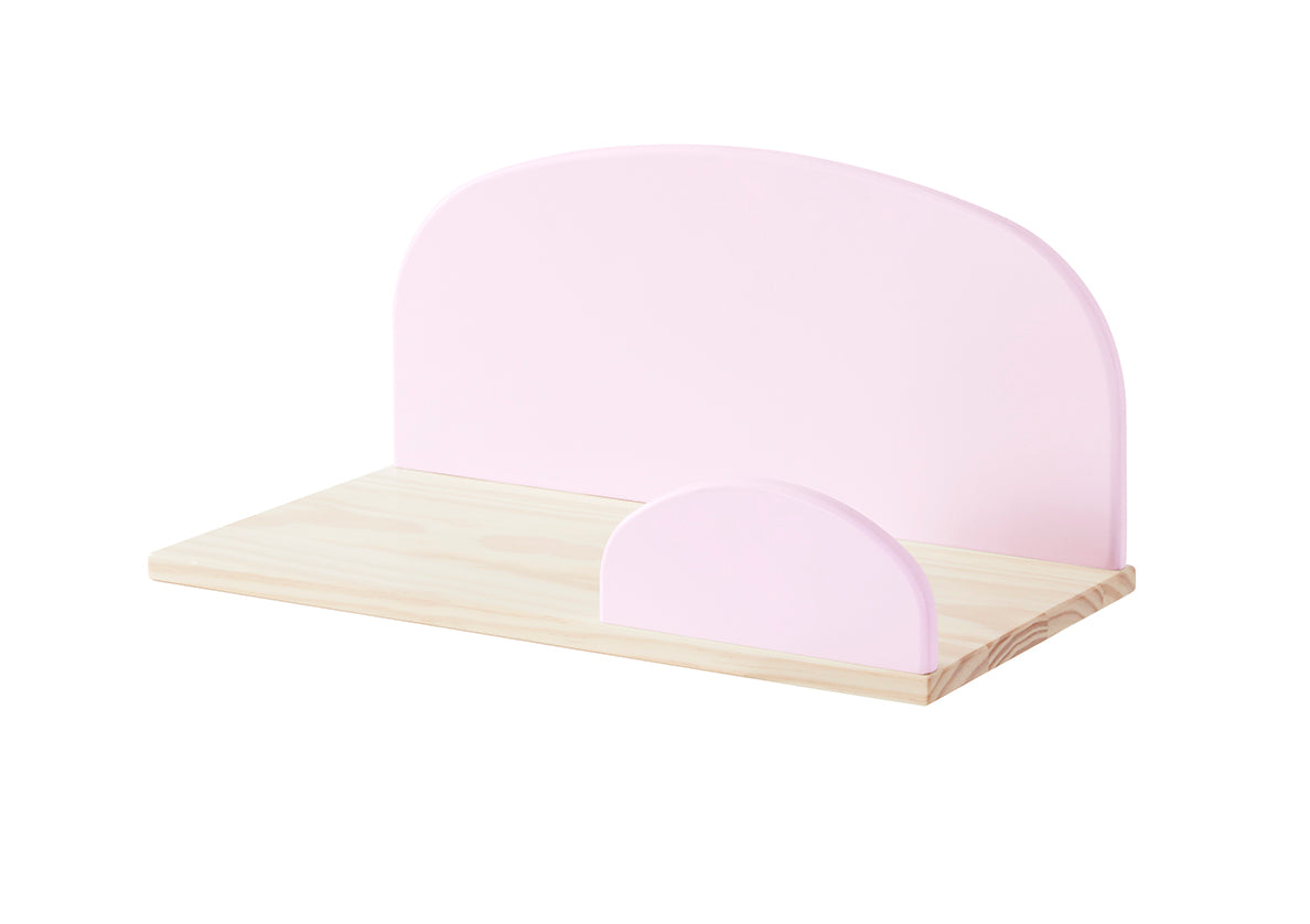 Cet ensemble Kiddy rose se compose d'un lit (90x200) avec une table de chevet et 2 étagères murales (45 et 65 cm).